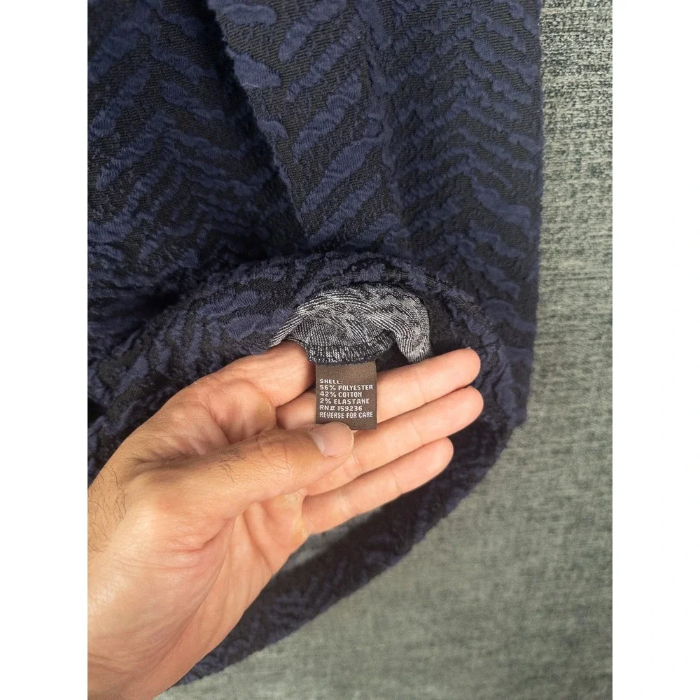 J. Mclaughlin Sweater Womens‎ M Blue Black Pullover Cowl Neck Textured